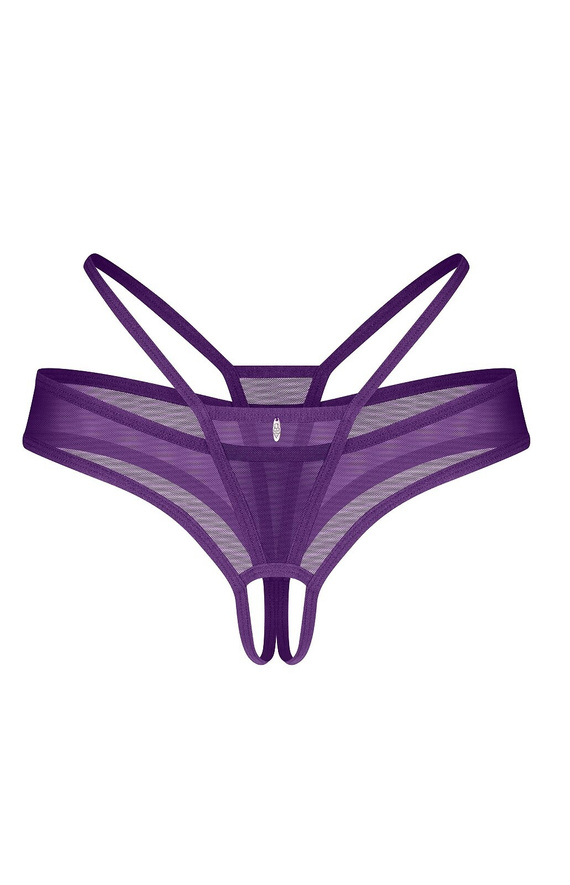 Vibres Crotchless Perizoma Obsessive viola - cavallo aperto, rete delicata