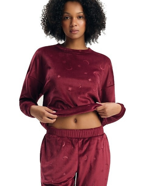 Pigiama da donna Henderson 45439 Gilly Carmine 100% cotone manica lunga