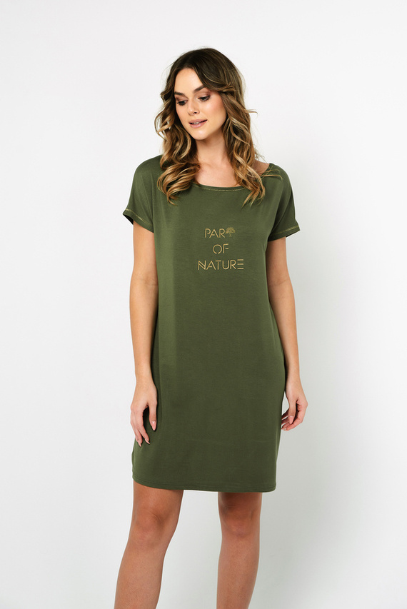 Natura Camicia da notte da donna, manica corta Moda italiana - kaki