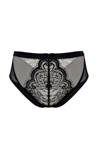Mediolano Exclusive 19257 Slip brasiliano a vita alta nero in pizzo