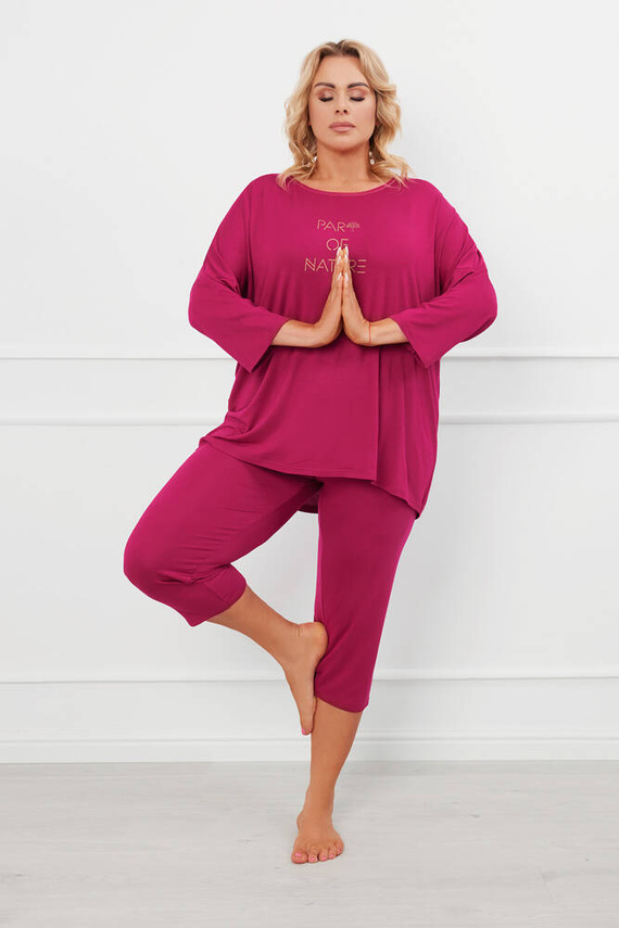 Natura Pigiama 3/4 da donna Moda italiana - vino