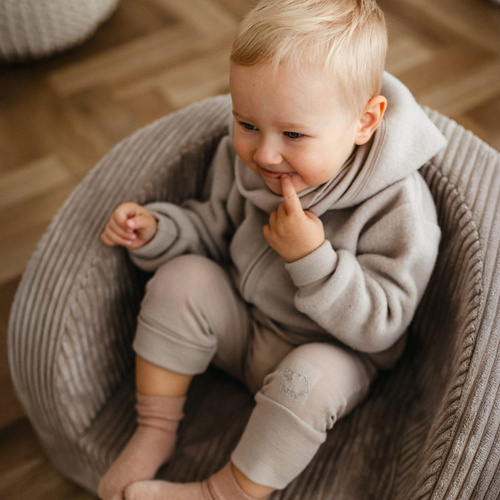 Giacca da bambino Eevi in lana merino - beige, traspirante e morbida