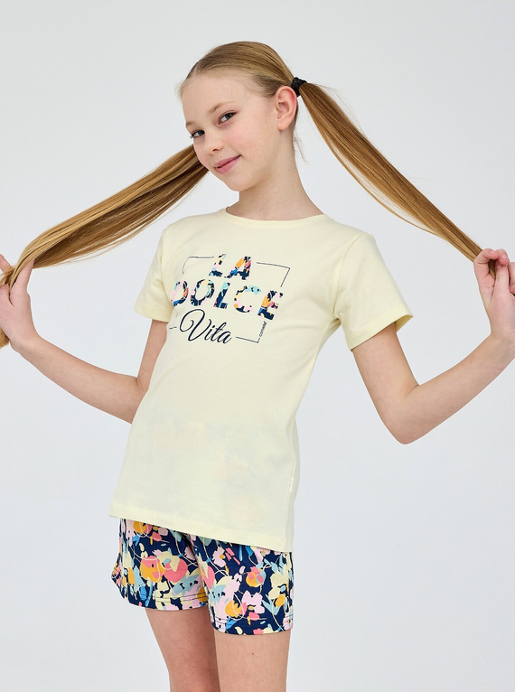 Pigiama da bambina Cornette Young Girl 788/114 Dolce Vita, 100% cotone