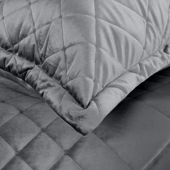 Ria 6 Copriletto decorativo in velluto Eurofirany acciaio