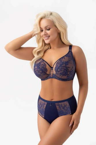 Gorsenia G024 Desire reggiseno soft blu navy per seno grande con ferretto