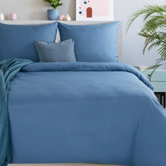 Biancheria da letto MI in microfibra Eurofirany morbida con cerniera 100% poliestere blu