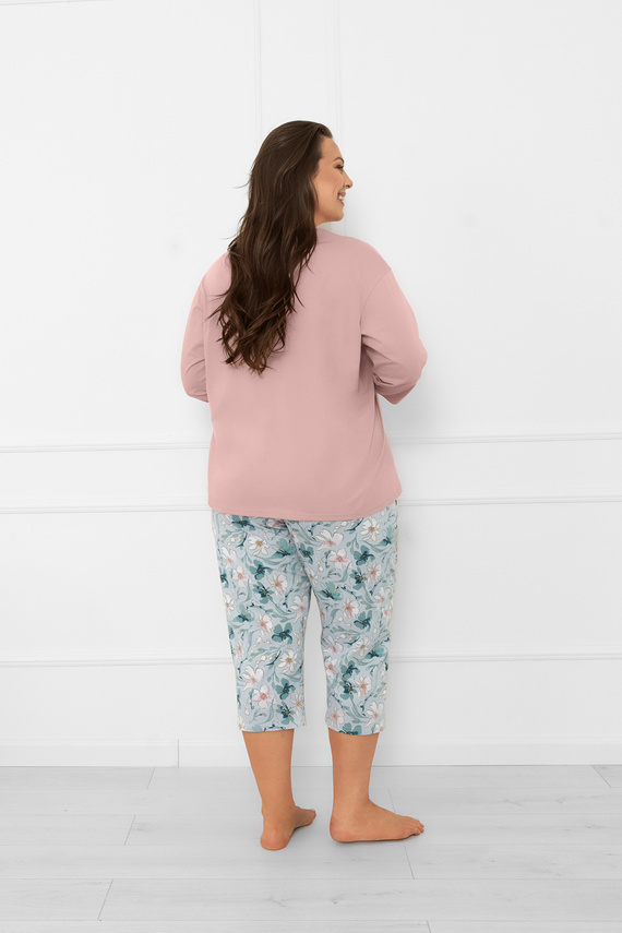 Pigiama donna Perlis - manica 3/4 e pantalone, cotone Italian Fashion