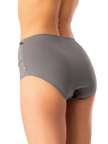 Mutandine da donna Key LPF 545 grigio - cotone, confortevoli, confezione da 2 pezzi