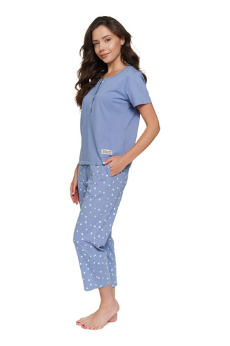 Pigiama Doctor Nap 7267 in cotone 7/8 per allattamento donna - stardust