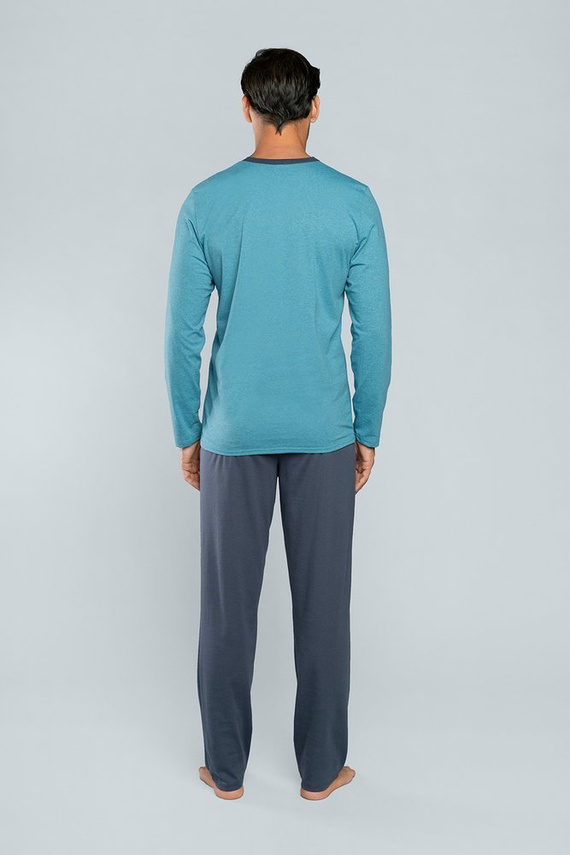 Lion Pigiama uomo a maniche lunghe, pantaloni Moda italiana - rosso/grafite