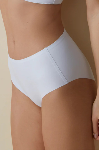 503 Maxi slip donna Braga Selene bianco - a vita alta, senza cuciture, modellante