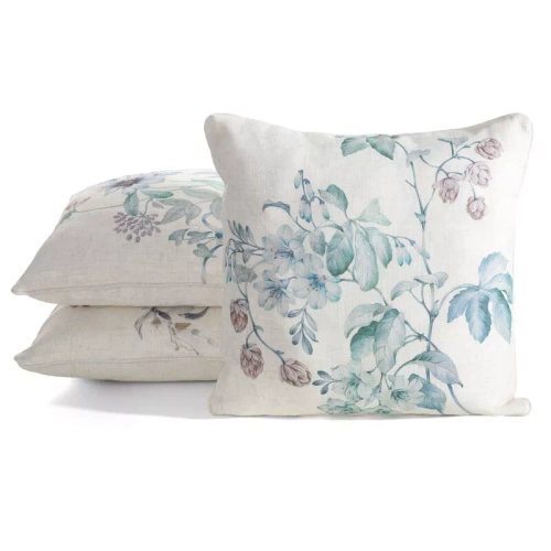 Lino 41 Federa decorativa Eurofirany | Verde naturale, motivo a foglie