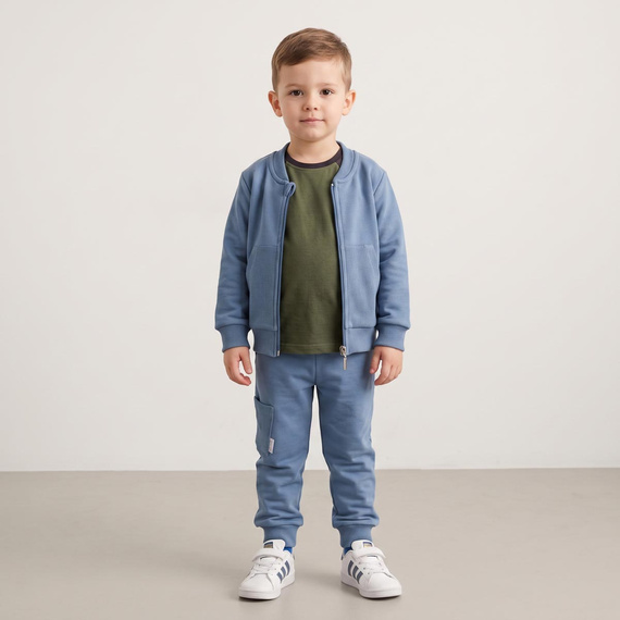 228276 Nicol FARMA Pantaloni tuta bambino blu con tasca cotone