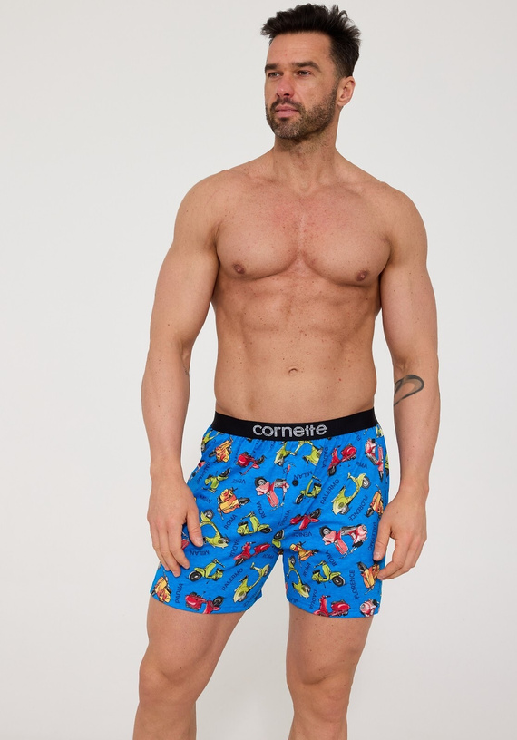 Cornette 881/03 Classic Boxer Uomo 100% Cotone Blu con Stampa Vespa