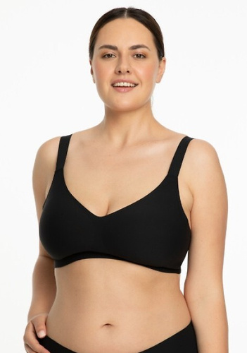 Jelly Bra Comfort Julimex nero beige - reggiseno senza ferretti per seni grandi