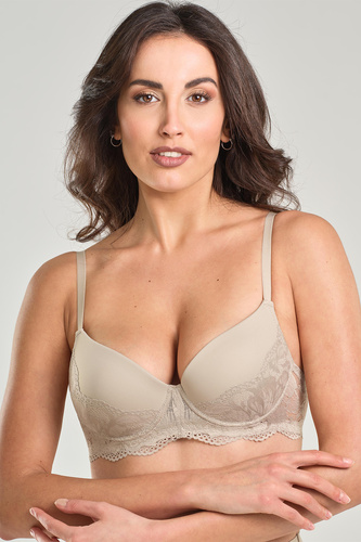 GUENDA Tortora Reggiseno Imbottito con Pizzo e Ferretto