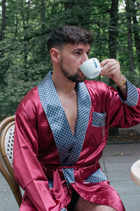 940 Accappatoio in raso da uomo Forex - marrone