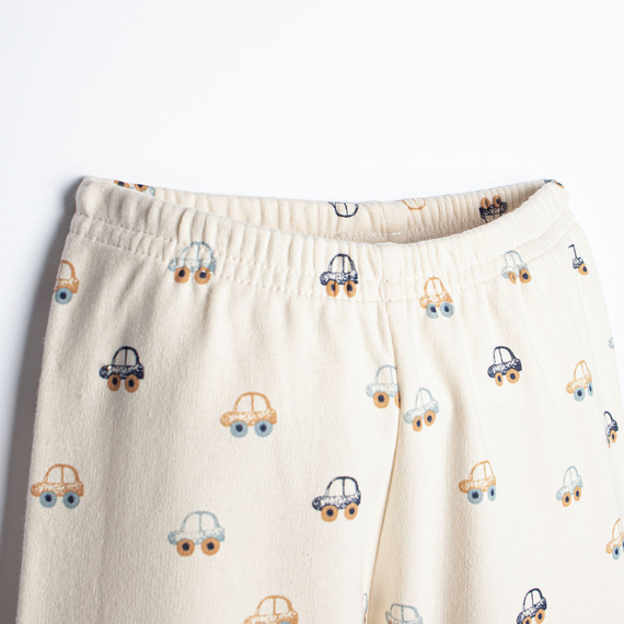 Pigiama bambino Nicol 222036 in cotone crema con macchinine colorate