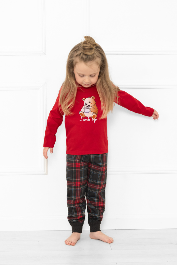 Pigiama Rusoli bambino Moda Italiana rosso - cotone, lungo, fantasia natalizia