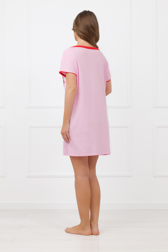 Camicia da notte Sabrina Italian Fashion 100% cotone – manica corta, cuore