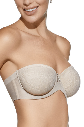 Reggiseno autoportante Sandra Selene beige - con ferretto, senza spalline, con spalline in silicone