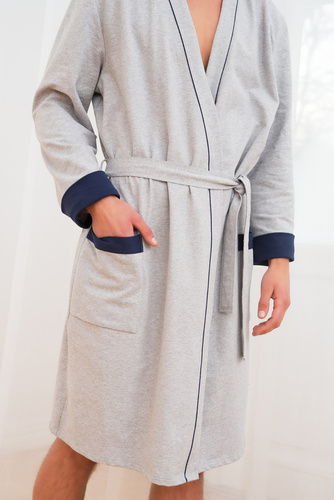 Gabriel Vestaglia da uomo con tasche Moda italiana- melange/granata