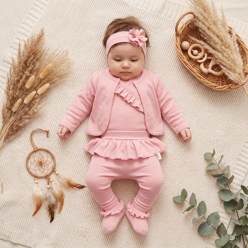 Komplet neonato Nicol 142106 5 pezzi 100% cotone rosa cipria