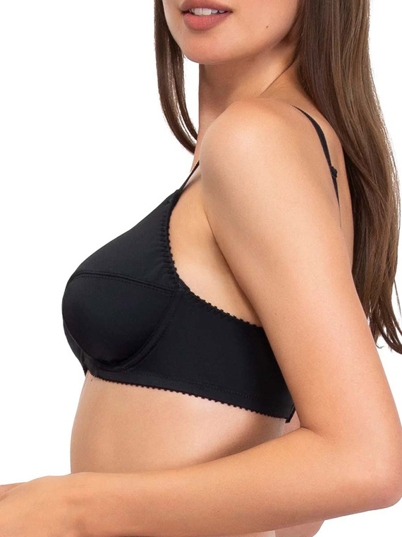 Donna 1962 Reggiseno morbido con ferretto in microfibra, cotone, nero