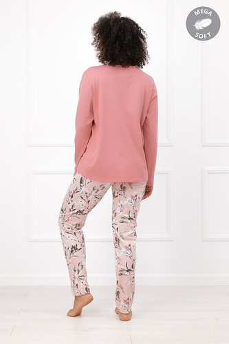 Italian Fashion Kafelia Pigiama donna Mega Soft lunga con fiori e fiocco