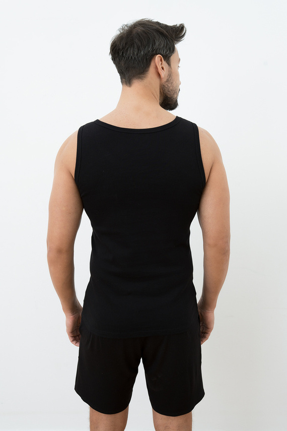 Paco Gilet a spalla larga da uomo Moda italiana - nero