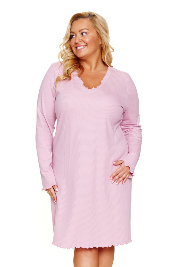 Doctor Nap 7325 - camicia da notte in cotone plus size | 100% cotone, produzione polacca - papaya