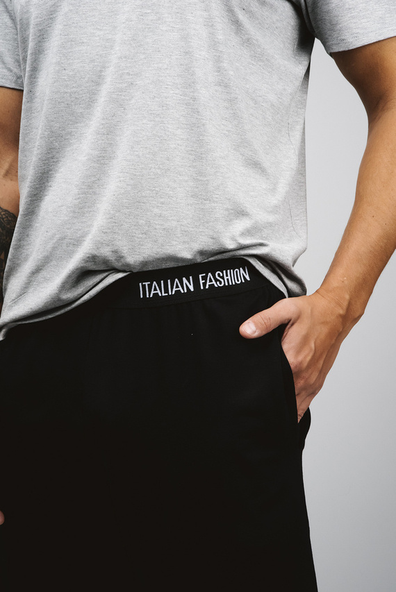 Dallas Pigiama uomo manica corta, pantaloncini Moda italiana- melange/nero