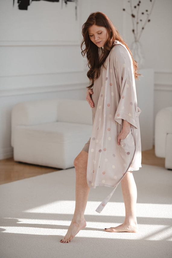 Polka Dots szlafrok bambusowy ciążowy Milk&Love 