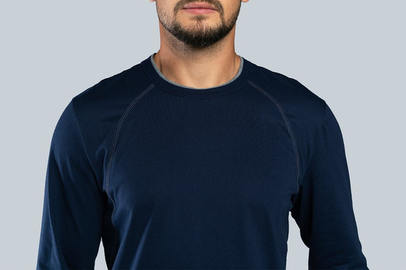 Niko Pigiama uomo manica lunga, pantaloni lunghi Moda italiana - blu navy