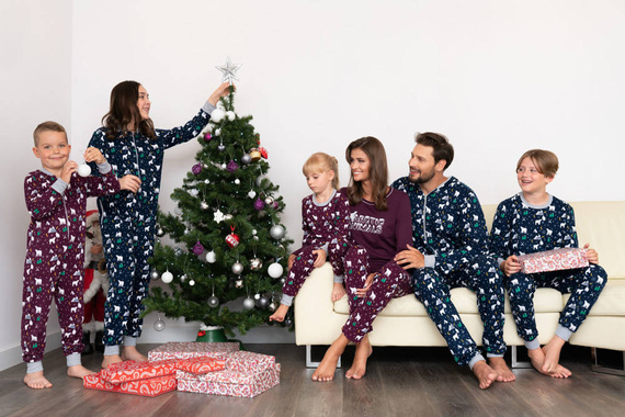 Ava Pigiama e pantaloni a maniche lunghe da donna Italian Fashion - stampa blu navy