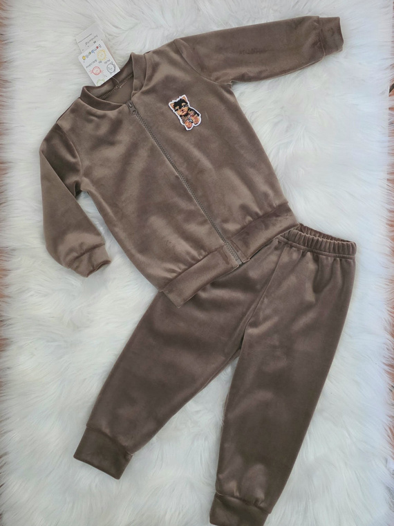 Tuta Bambino Leon Bambarillo Beige in Cotone con Cerniera 95% Cotone
