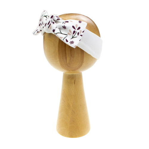 217065 Cerchietto in cotone con fiocco Alisa Nicol - motivo floreale