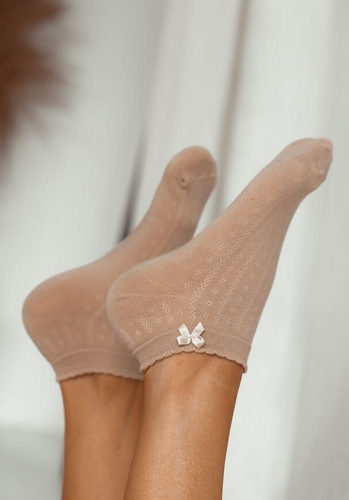 0859 Piedi da donna con fiocco Milena - stile e comfort - beige