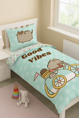 Biancheria da letto in cotone alla menta Pusheen - Halantex PUS-2705BL