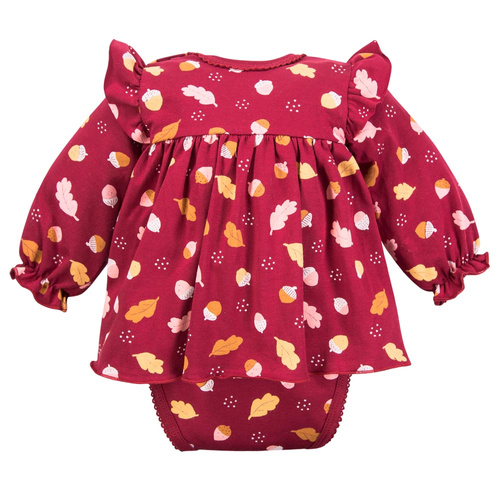 Fluffy Tails Body-dress baby Eevi - maroon, manica lunga
