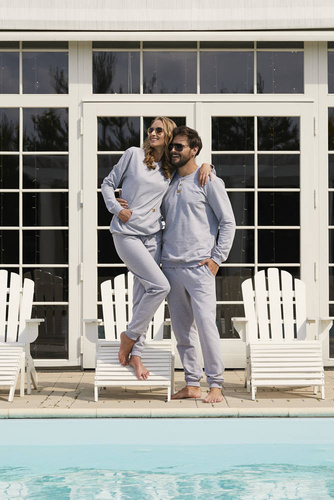 Set tuta Leader lunga. manica, lunghezza. pantaloni Moda Italiana - melange