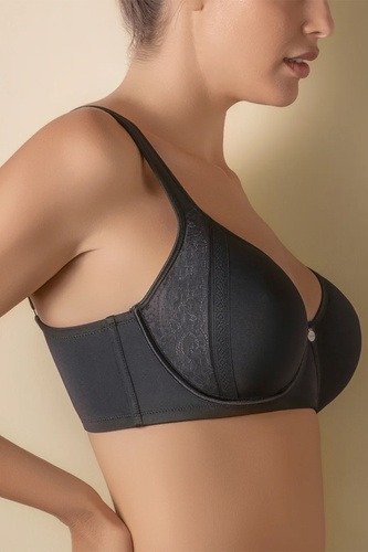 Reggiseno Spacer Mia Selene imbottito con ferretto e pizzo nero