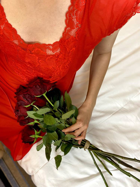 469 Camicia da notte senza spalline Alison Forex - rosso