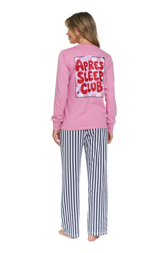 Doctor Nap 7523 Apres Sleep Pigiama donna 100% cotone rosa a righe