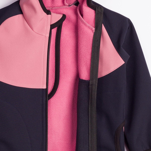 229040 Nicol Giacca softshell bambini con pile, cappuccio, riflettente - rosa
