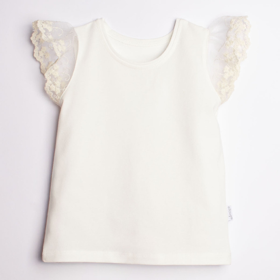 Blusa 221138 Nicol bianca cotone con pizzo elegante bambina