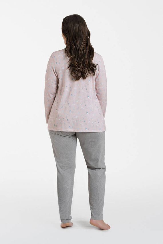 Simona Pigiama a maniche lunghe e pantaloni lunghi da donna Moda Italiana - stampa/melange