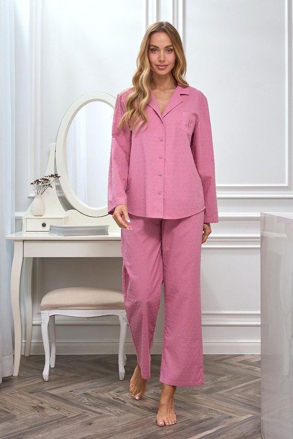 Pigiama 2613 L&L cotone leggero con bottoni comodo donna