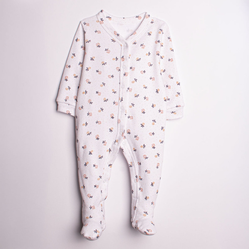 220031 Tutina neonato Nicol cotone 100% fiori con piedini