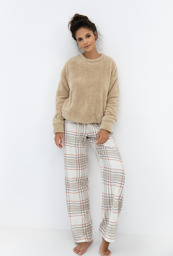 Pigiama da donna Joyce Sensis - caldo pigiama con top morbido e pantaloni a quadri